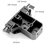 Placa Base con Abrazadera Doble para Barras de 15mm - 1674